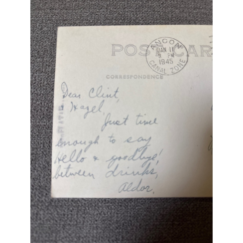 Vintage 1945 Colon Panama RPPC Real Photo Postcard Ancon Canal Zone Postmark - Picture 7 of 7